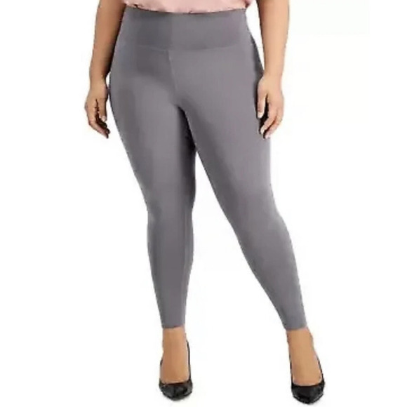 New INC International Concepts Womans 1X Set of 3 Compression Leggings Grey NWT - Picture 2 of 13